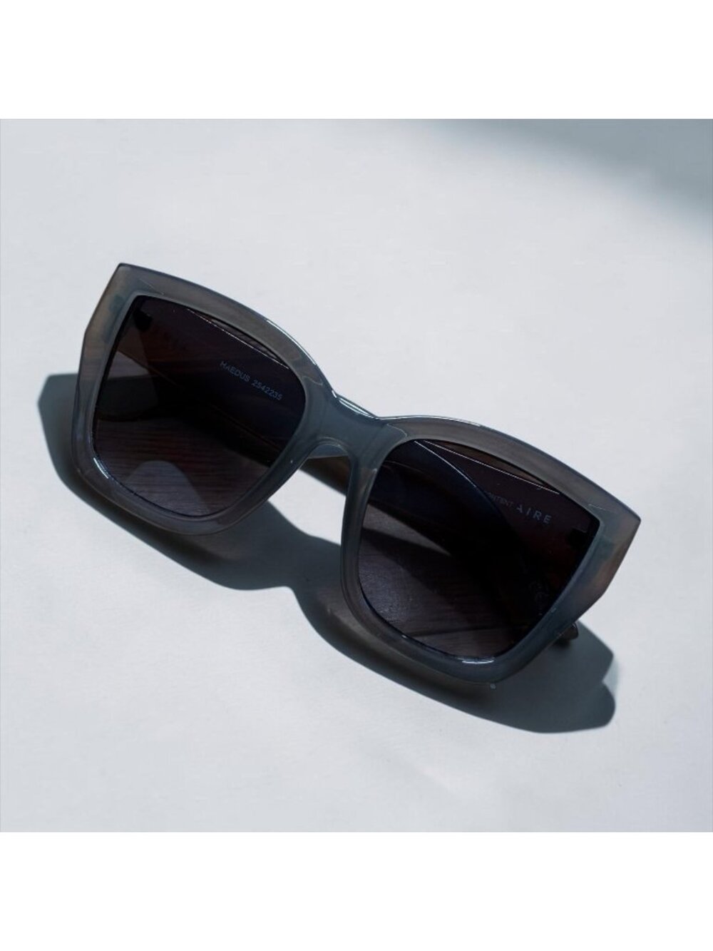 AIRE Haedus Sunglasses Gray Oversized Square Frame UV400 Trendy Womens Chic